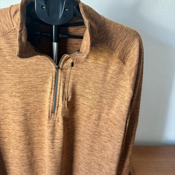 Mens VRST Men’s XXL Quarter-Zip Pullover Brown Heather Performance Long Sleeve - Picture 3 of 5